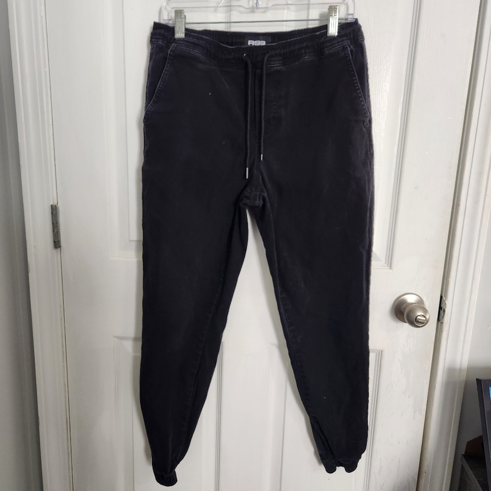 RSQ black pull on drawstring joggers hiking gorpcore outdoor men M